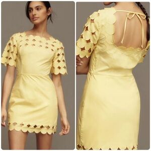 Anthropologie Cutwork Mini Dress